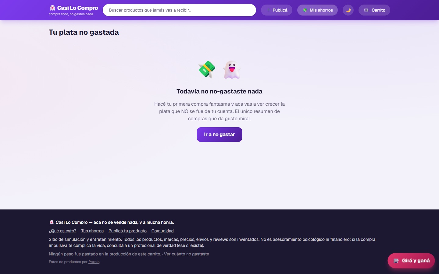 Casi Lo Compro — sección Mis Ahorros