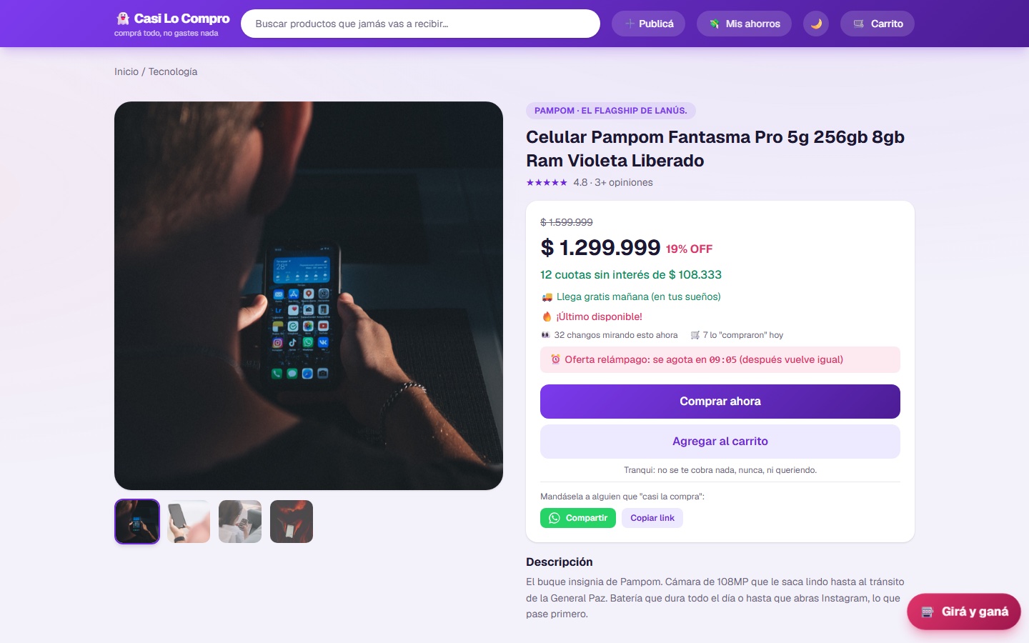 Casi Lo Compro — página de producto