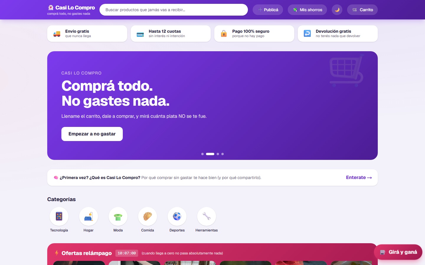 Casi Lo Compro — página principal